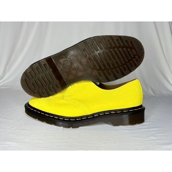 Dr Martens 1461 Buck Suede Leather Yellow Platform Shoes‎ Size 9